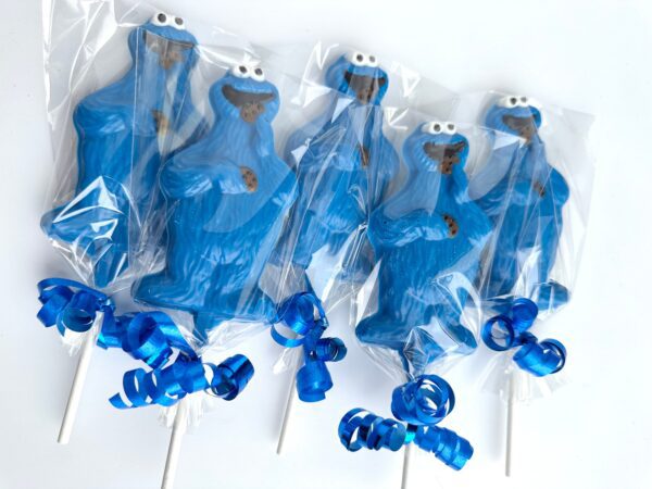 24-Chocolate Blue Monster Lollipop Favors - Image 6