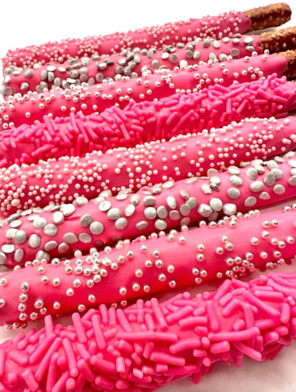 12-Hot Pink Chocolate Covered Pretzels - Image 9