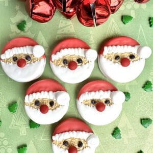 12 Santa Chocolate Covered Golden Oreos For Christmas/Party Favors/Stocking Stuffers/Christmas Dessert