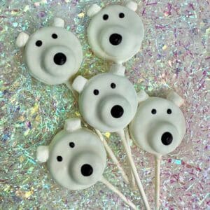 12-Polar Bear Chocolate Covered Oreo Pop Favors For Winter/Party Favor/Stocking Stuffers/School Party