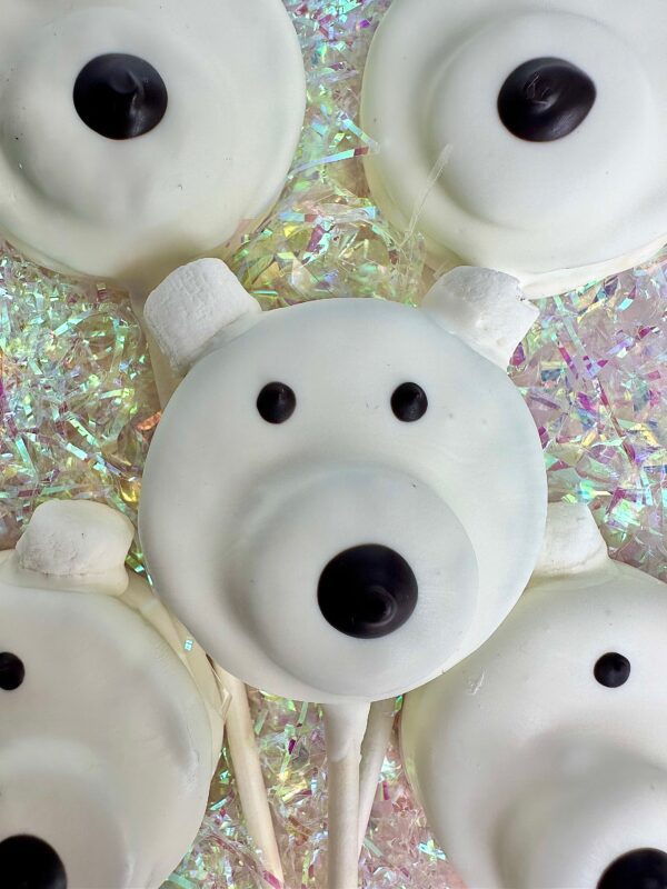 12-Polar Bear Chocolate Covered Oreo Pop Favors For Winter/Party Favor/Stocking Stuffers/School Party - Image 5