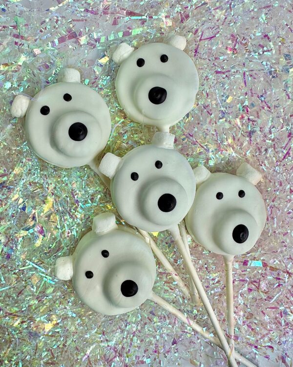 12-Polar Bear Chocolate Covered Oreo Pop Favors For Winter/Party Favor/Stocking Stuffers/School Party - Image 7