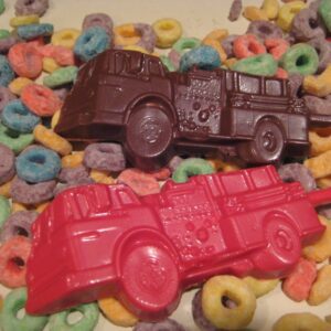 12-Chocolate Firetruck Lollipops For Birthday/Party Favors/Firetruck Party