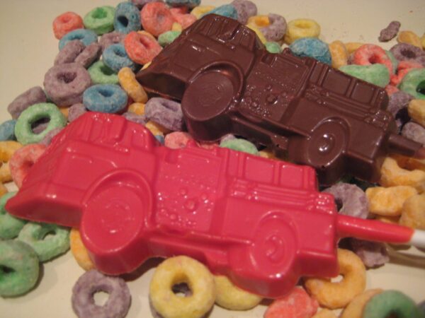 12-Chocolate Firetruck Lollipops For Birthday/Party Favors/Firetruck Party - Image 2