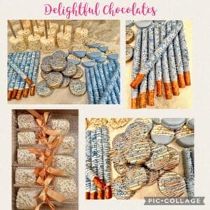 Gourmet Denim and Gold Themed Chocolate Treat Party Package For Wedding Favors/Birthday Party Favors/Party Favors/Baby Shower Favors
