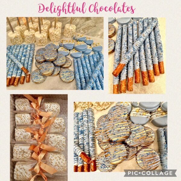Gourmet Denim and Gold Themed Chocolate Treat Party Package For Wedding Favors/Birthday Party Favors/Party Favors/Baby Shower Favors