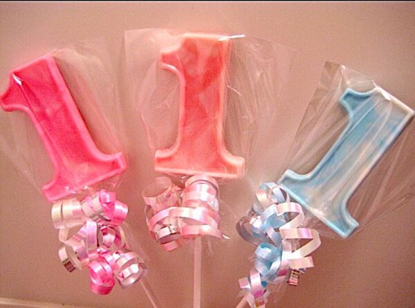 12-Number 1-Chocolate Lollipop Favors For Baby's First Birthday - Image 5