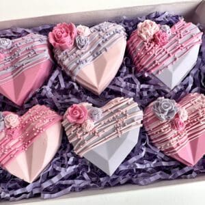 6-Solid Chocolate Hearts Gift Box For Valentine’s Day/Anniversary Gift/Birthday Gift/Special Occasion