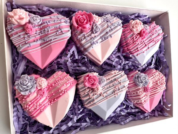 6-Solid Chocolate Hearts Gift Box For Valentine’s Day/Anniversary Gift/Birthday Gift/Special Occasion - Image 3