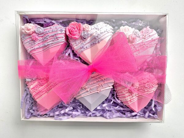 6-Solid Chocolate Hearts Gift Box For Valentine’s Day/Anniversary Gift/Birthday Gift/Special Occasion - Image 5