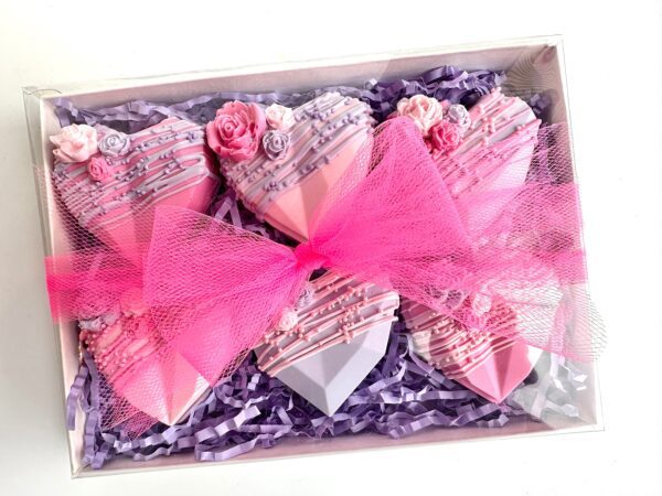 6-Solid Chocolate Hearts Gift Box For Valentine’s Day/Anniversary Gift/Birthday Gift/Special Occasion - Image 6