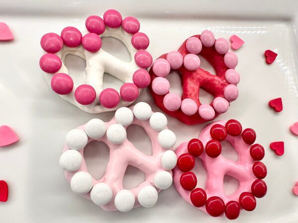 12-Valentine Chocolate Covered Pretzel Hearts With M&M’s For Valentine’s Day/Valentines Day Gift/Special Occasion/Anniversary Gift - Image 5