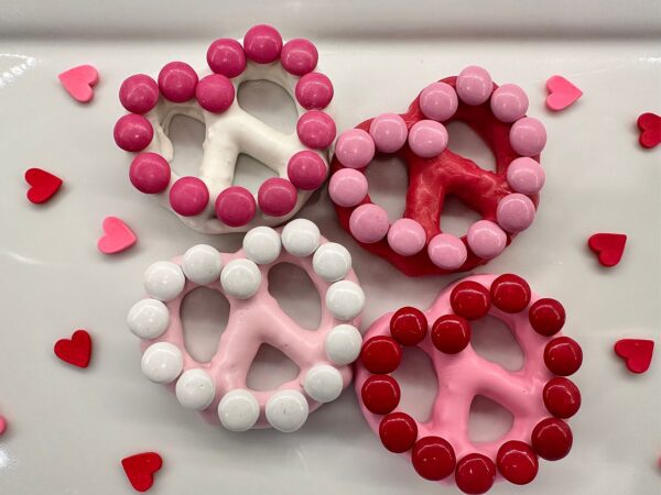 12-Valentine Chocolate Covered Pretzel Hearts With M&M’s For Valentine’s Day/Valentines Day Gift/Special Occasion/Anniversary Gift - Image 6