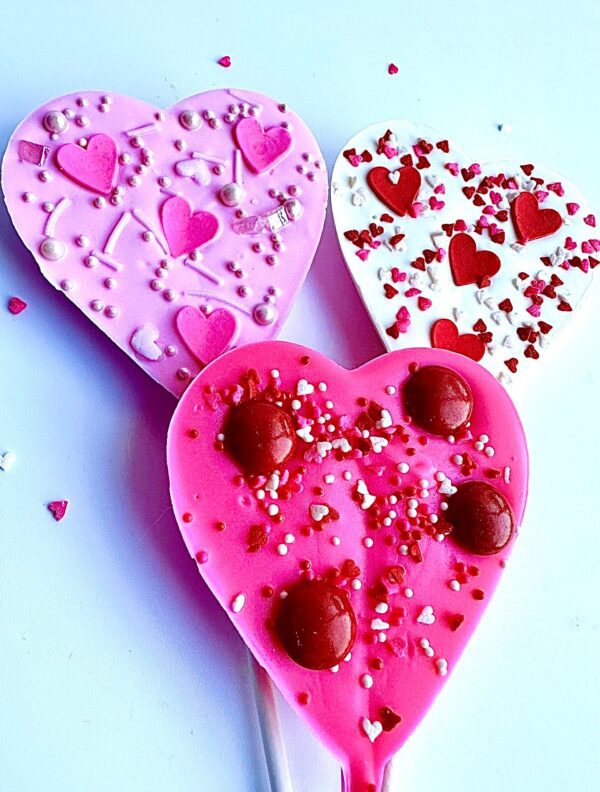 12-Chocolate Heart Lollipops For Birthday Gift/Anniversary Gift/Special Occasion/Any Occasion - Image 3