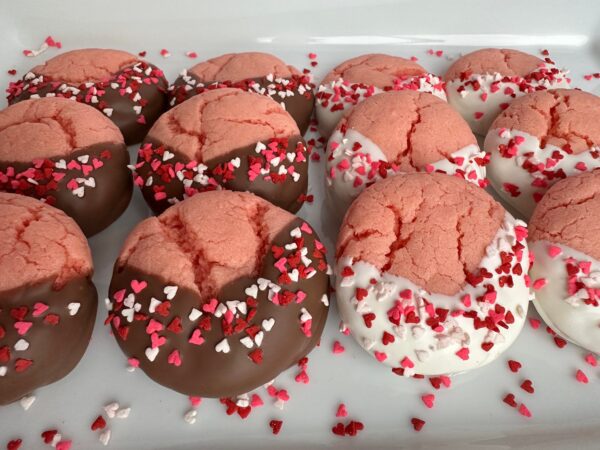 1 Dozen Chocolate Dipped Strawberry Cookies For Valentine Party Favors/Valentine Gift/Party Favors - Image 5