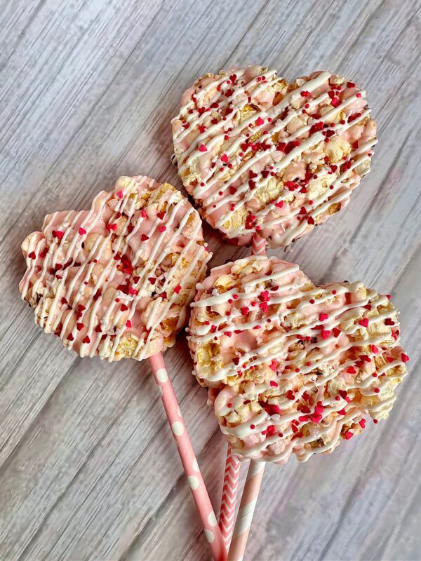 8 Popcorn Hearts For Valentines Day Party/Valentine Gift/Party Favors/Heart Themed Party/Birthday Party - Image 4