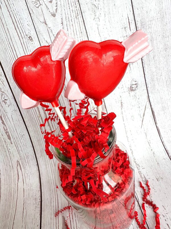 12-Valentine Heart & Arrow Chocolate Lollipops For Valentine’s Day/Valentine Gift/Anniversary Gift/Special Occasion/Any Occasion - Image 4