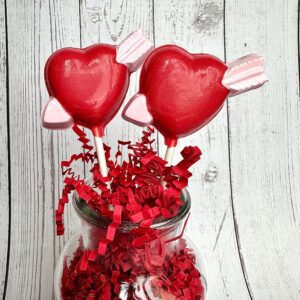 12-Valentine Heart & Arrow Chocolate Lollipops For Valentine’s Day/Valentine Gift/Anniversary Gift/Special Occasion/Any Occasion