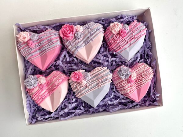 6-Solid Chocolate Hearts Gift Box For Valentine’s Day/Anniversary Gift/Birthday Gift/Special Occasion - Image 4