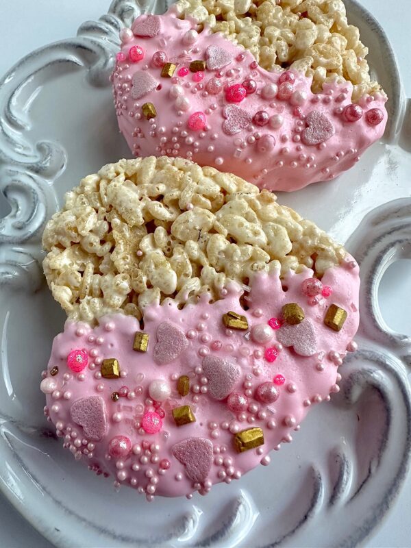 12-Rice Krispie Treat Hearts For Valentines Day Party/Valentine Gift/Party Favors/Heart Themed Party/Birthday Party/Sweetheart Gift - Image 3