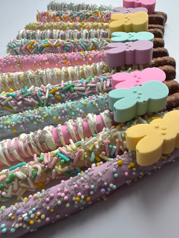 12-Easter Peeps Chocolate Covered Pretzel Rods with Chocolate Peeps for Easter/Easter Basket/Easter Party - Image 5