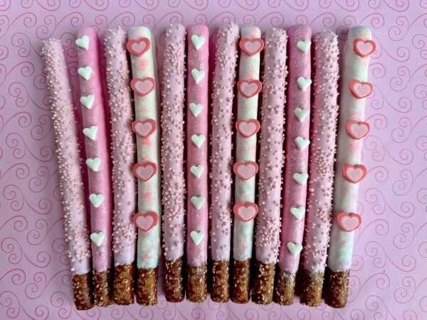 12-Pink Heart Chocolate Covered Pretzels With Hearts/For Valentine’s Day/ Valentine Gift/Anniversary Gift/Just Because Gift - Image 7