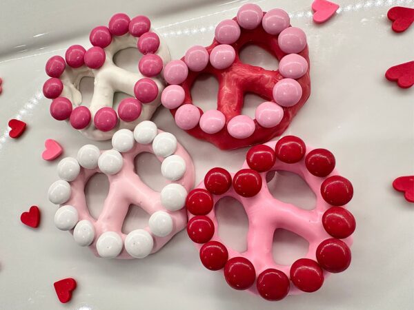 12-Valentine Chocolate Covered Pretzel Hearts With M&M’s For Valentine’s Day/Valentines Day Gift/Special Occasion/Anniversary Gift - Image 4