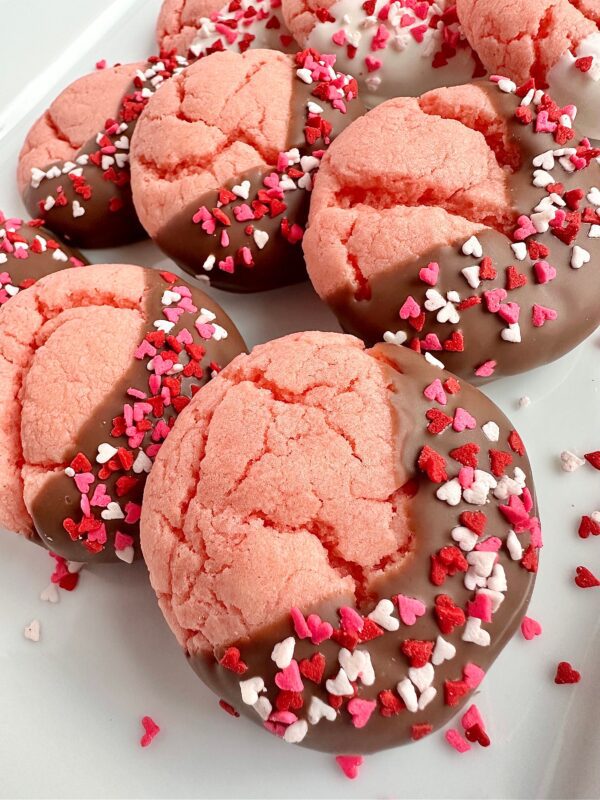1 Dozen Chocolate Dipped Strawberry Cookies For Valentine Party Favors/Valentine Gift/Party Favors - Image 6