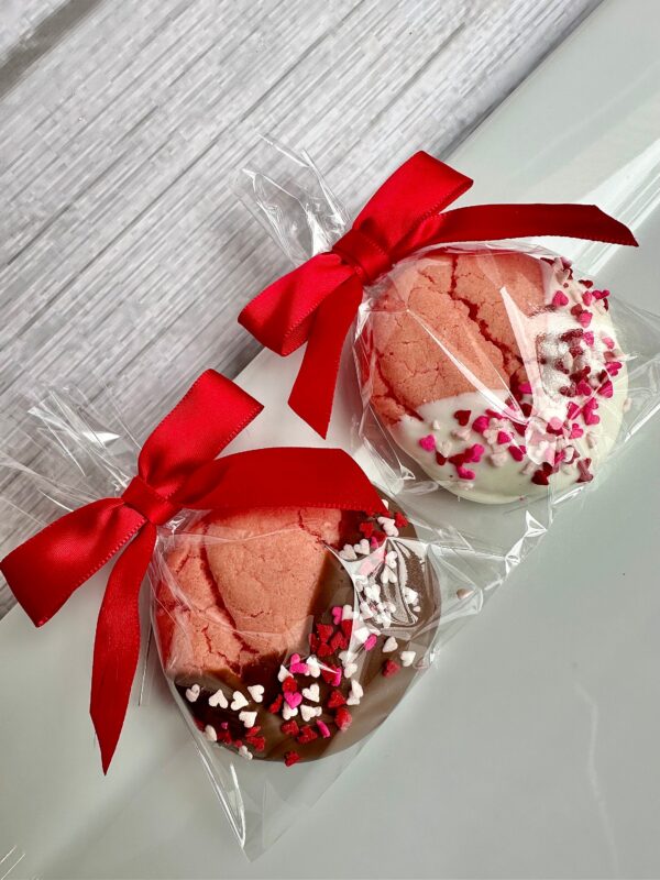 1 Dozen Chocolate Dipped Strawberry Cookies For Valentine Party Favors/Valentine Gift/Party Favors - Image 8