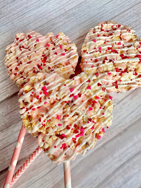 8 Popcorn Hearts For Valentines Day Party/Valentine Gift/Party Favors/Heart Themed Party/Birthday Party - Image 2