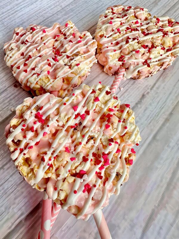 8 Popcorn Hearts For Valentines Day Party/Valentine Gift/Party Favors/Heart Themed Party/Birthday Party - Image 3