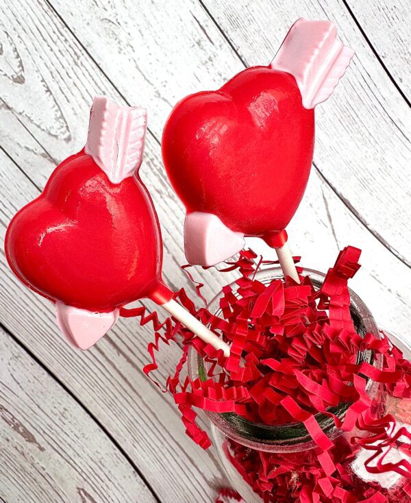 12-Valentine Heart & Arrow Chocolate Lollipops For Valentine’s Day/Valentine Gift/Anniversary Gift/Special Occasion/Any Occasion - Image 3