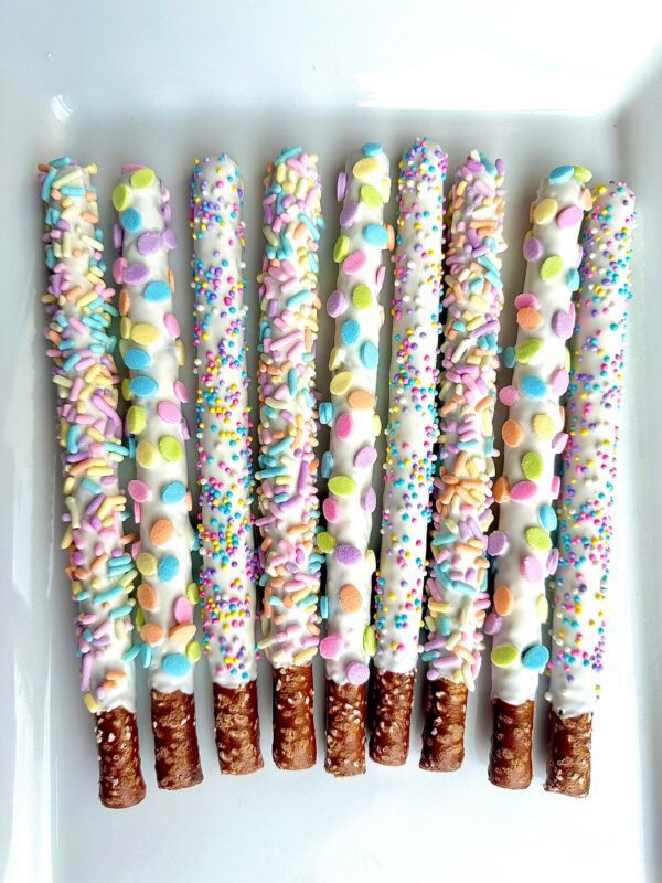 12-Easter White Chocolate Covered Pretzels/For Easter Gift/Easter Basket Treats/Easter Chocolate - Image 2