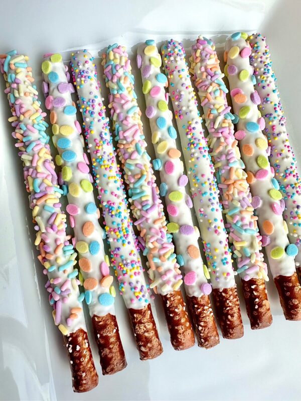 12-Easter White Chocolate Covered Pretzels/For Easter Gift/Easter Basket Treats/Easter Chocolate - Image 4