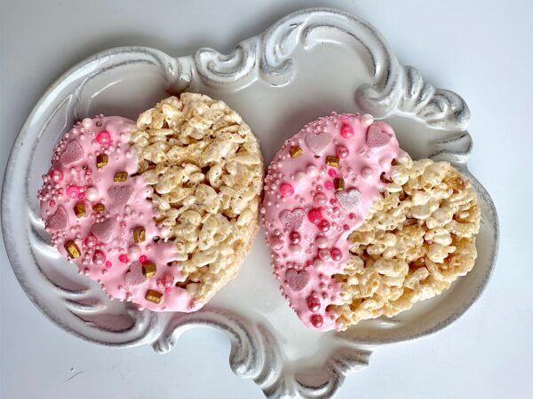 12-Rice Krispie Treat Hearts For Valentines Day Party/Valentine Gift/Party Favors/Heart Themed Party/Birthday Party/Sweetheart Gift - Image 2