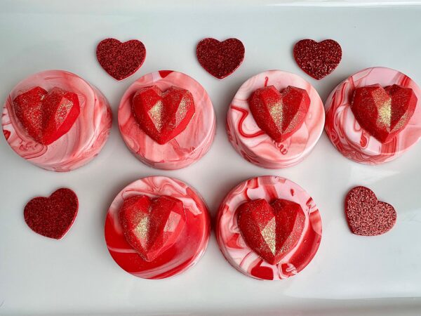 12-Marbleized Chocolate Covered Oreos with Hearts/Valentine Gift/Party Favors/Valentine Party/Sweetheart Gift - Image 5