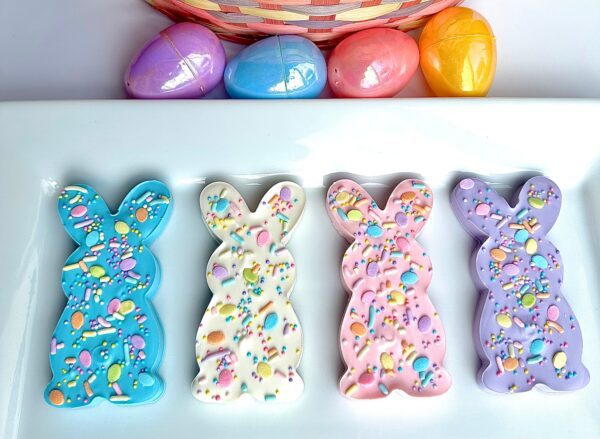 12-Chocolate Sprinkled Bunnies For Easter/Easter Basket Treats/Party Favors/Bunny Chocolates - Image 2