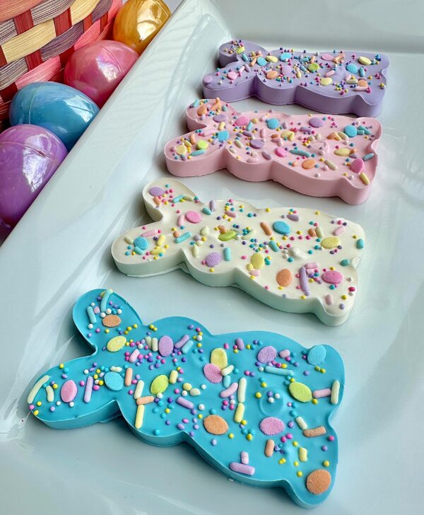 12-Chocolate Sprinkled Bunnies For Easter/Easter Basket Treats/Party Favors/Bunny Chocolates - Image 4