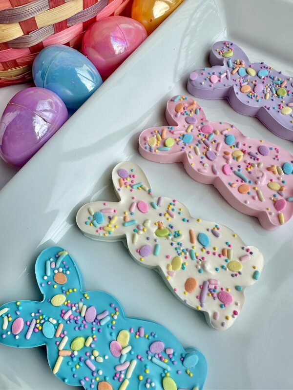 12-Chocolate Sprinkled Bunnies For Easter/Easter Basket Treats/Party Favors/Bunny Chocolates - Image 5