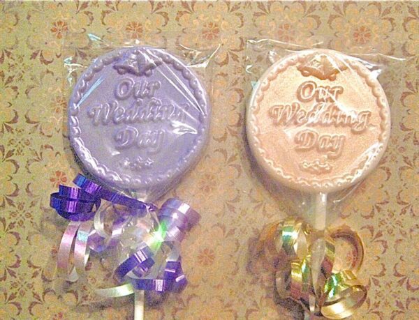 12 Chocolate-Our Wedding Day-Lollipop Favors - Image 4