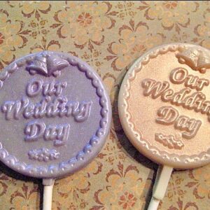 12 Chocolate-Our Wedding Day-Lollipop Favors