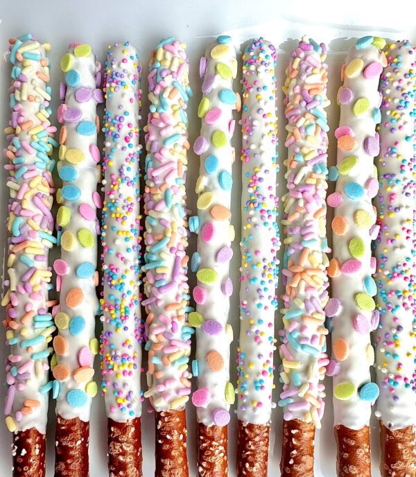 12-Easter White Chocolate Covered Pretzels/For Easter Gift/Easter Basket Treats/Easter Chocolate - Image 5