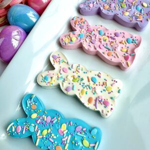 12-Chocolate Sprinkled Bunnies For Easter/Easter Basket Treats/Party Favors/Bunny Chocolates