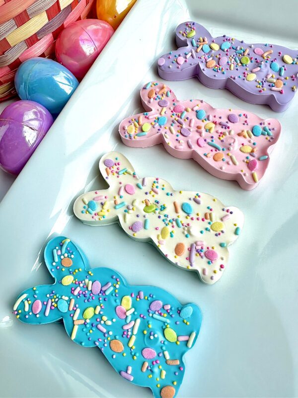 12-Chocolate Sprinkled Bunnies For Easter/Easter Basket Treats/Party Favors/Bunny Chocolates