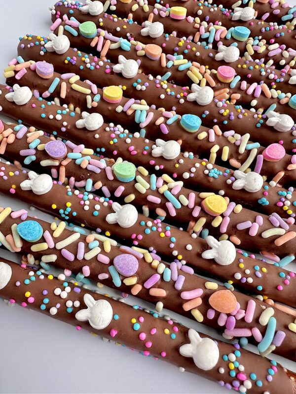 12-Easter Milk Chocolate Covered Pretzels/For Easter Gift/Easter Basket Treats/Easter Chocolate - Image 2