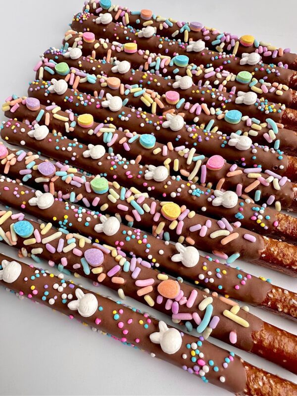 12-Easter Milk Chocolate Covered Pretzels/For Easter Gift/Easter Basket Treats/Easter Chocolate - Image 4