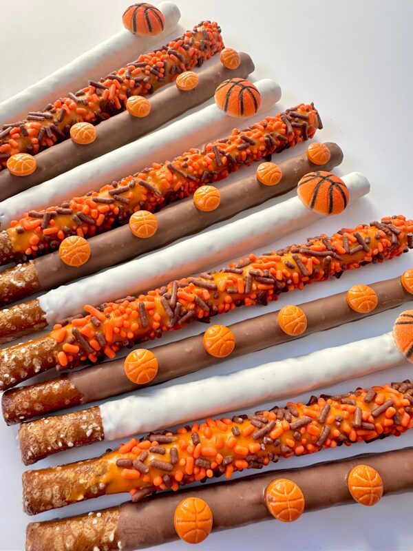 12-Basketball Themed Chocolate Covered Pretzel Rods For Basketball Party/Basketball Game/Basketball Fan/Party Favors - Image 5