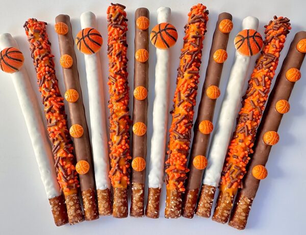 12-Basketball Themed Chocolate Covered Pretzel Rods For Basketball Party/Basketball Game/Basketball Fan/Party Favors - Image 7