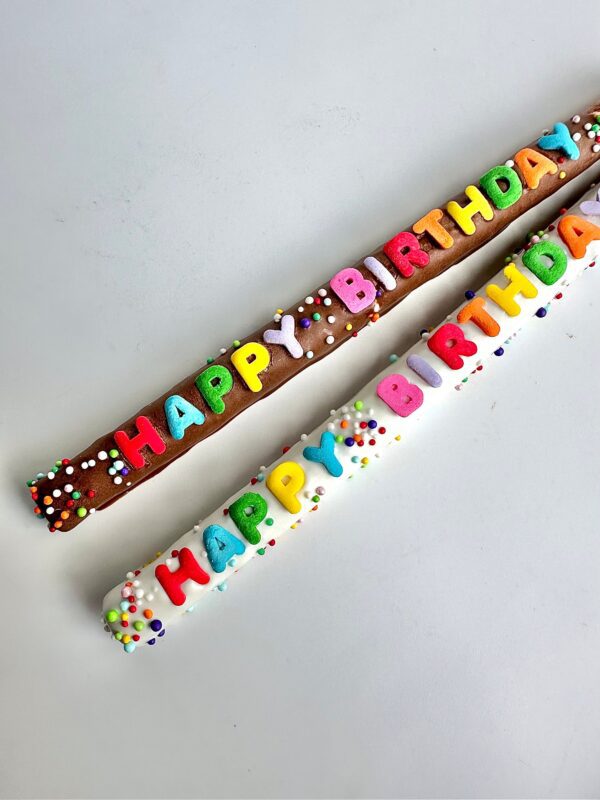 12-HAPPY BIRTHDAY Chocolate Covered Pretzel Rods For Birthday Party/Birthday Favors/Party Favors - Image 7
