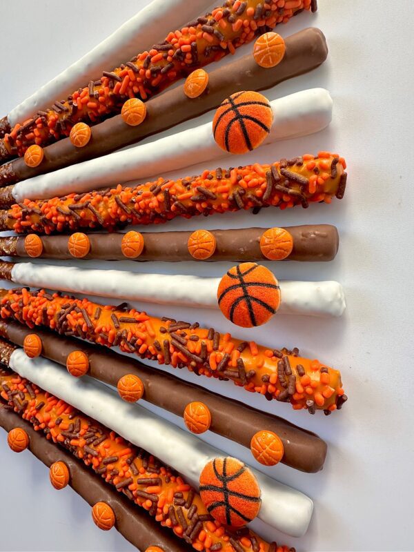 12-Basketball Themed Chocolate Covered Pretzel Rods For Basketball Party/Basketball Game/Basketball Fan/Party Favors - Image 8
